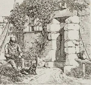 Der Alte und sein Hund, 1817
Radierung  von Johann Christoph Erhard (1795 - 1822) 