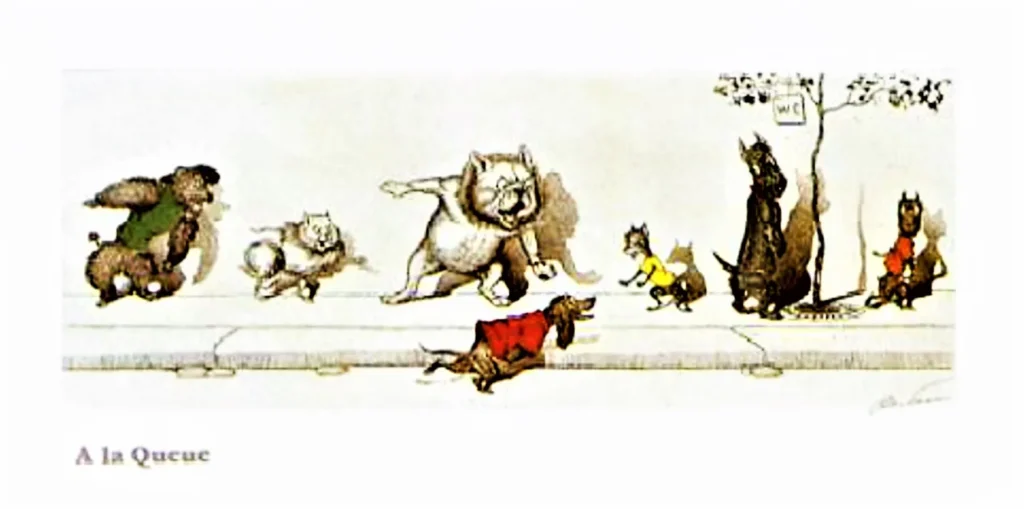 O'Klein, Boris(1893 - 1985) JJJJ 3. ,,La Queue'' - In der Warteschlange
