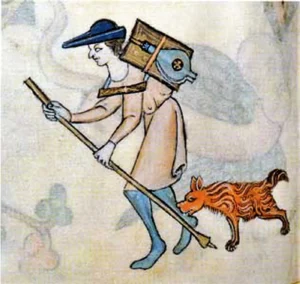 Luttrell-Psalter, London, British Library, Add. Ms. 42130, fol. 70v. England um 1330-1340, Ausschnittvergrößerung