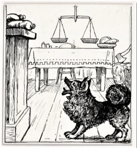 Zeichnung zur Fibel, Waage - (Hans Thoma,1839-1924)